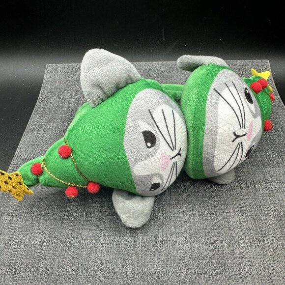 Kids Cat Christmas Ear Muffs Tree Top w/ Gold Star XMas Gift Stocking Stuffer 3+ - Picture 1 of 5